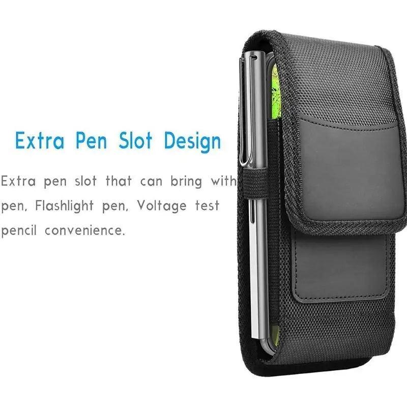 Unisex Simple Black Design Men Small Cell Phone Holster Storage Waist Fanny Pack Zipper Storage Credit Card Holder Stevvex