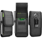 Unisex Simple Black Design Men Small Cell Phone Holster Storage Waist Fanny Pack Zipper Storage Credit Card Holder Stevvex