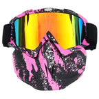 Unisex Snowboard Glasses Snowmobile Skiing Goggles For Men Women Windproof Sunglasses With Detachable Mask Stevvex