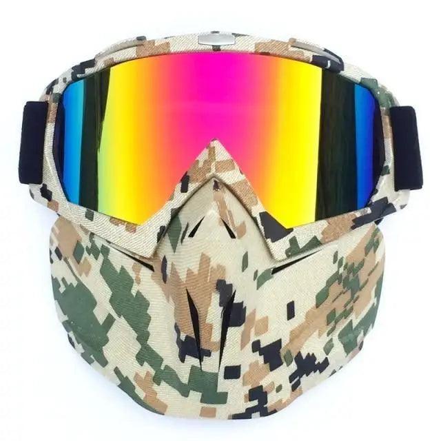 Unisex Snowboard Glasses Snowmobile Skiing Goggles For Men Women Windproof Sunglasses With Detachable Mask Stevvex