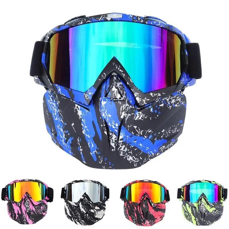Unisex Snowboard Glasses Snowmobile Skiing Goggles For Men Women Windproof Sunglasses With Detachable Mask Stevvex