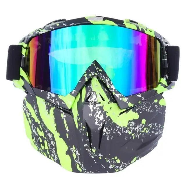 Unisex Snowboard Glasses Snowmobile Skiing Goggles For Men Women Windproof Sunglasses With Detachable Mask Stevvex