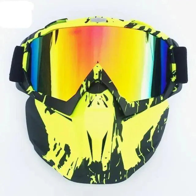 Unisex Snowboard Glasses Snowmobile Skiing Goggles For Men Women Windproof Sunglasses With Detachable Mask Stevvex