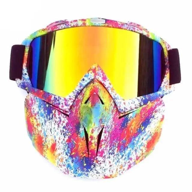 Unisex Snowboard Glasses Snowmobile Skiing Goggles For Men Women Windproof Sunglasses With Detachable Mask Stevvex