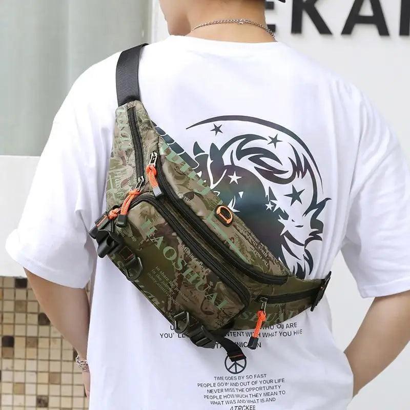 Unisex Stylish Multiple Pockets Fanny Pack Men Waist Packs Travel Adjustable Waist Band Outdoor Portable Modern Fanny Bag Stevvex