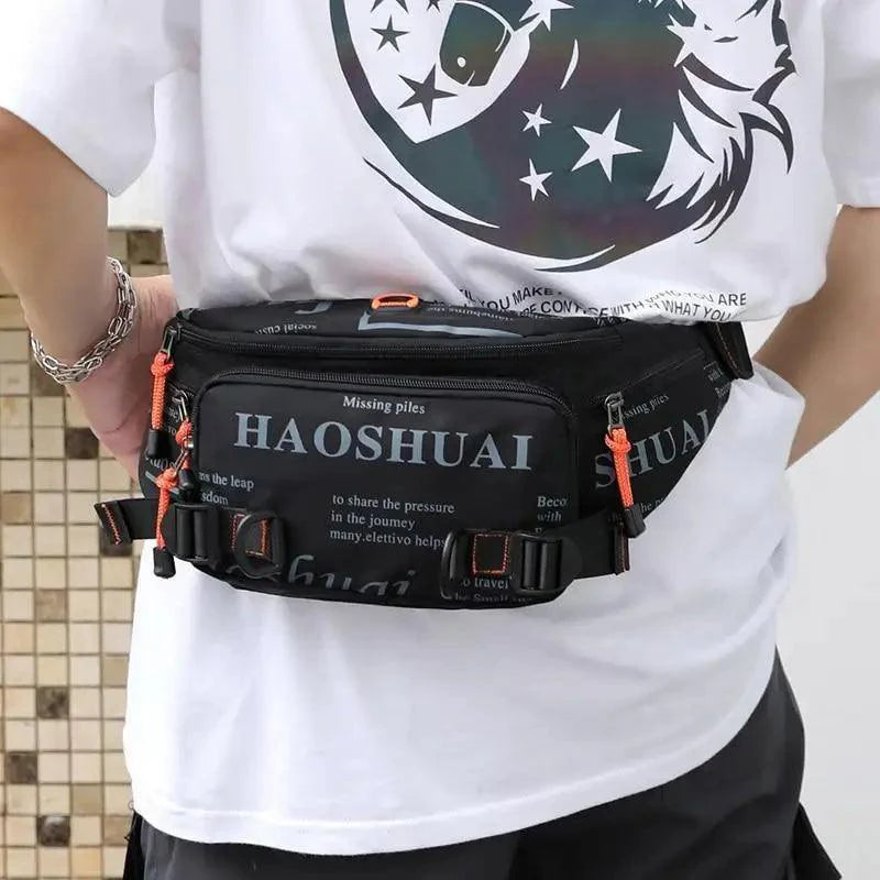 Unisex Stylish Multiple Pockets Fanny Pack Men Waist Packs Travel Adjustable Waist Band Outdoor Portable Modern Fanny Bag Stevvex