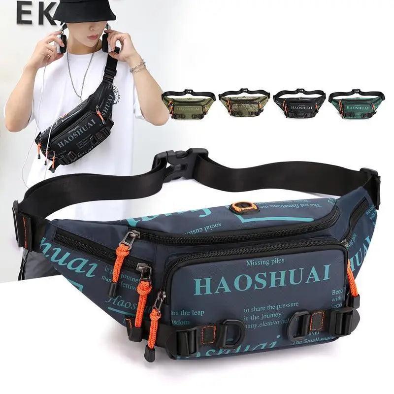 Unisex Stylish Multiple Pockets Fanny Pack Men Waist Packs Travel Adjustable Waist Band Outdoor Portable Modern Fanny Bag Stevvex