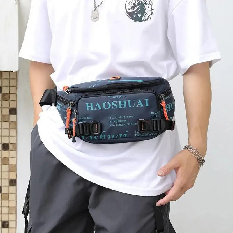 Unisex Stylish Multiple Pockets Fanny Pack Men Waist Packs Travel Adjustable Waist Band Outdoor Portable Modern Fanny Bag Stevvex