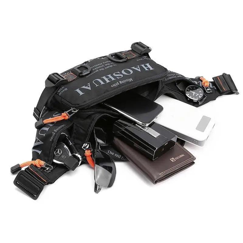 Unisex Stylish Multiple Pockets Fanny Pack Men Waist Packs Travel Adjustable Waist Band Outdoor Portable Modern Fanny Bag Stevvex