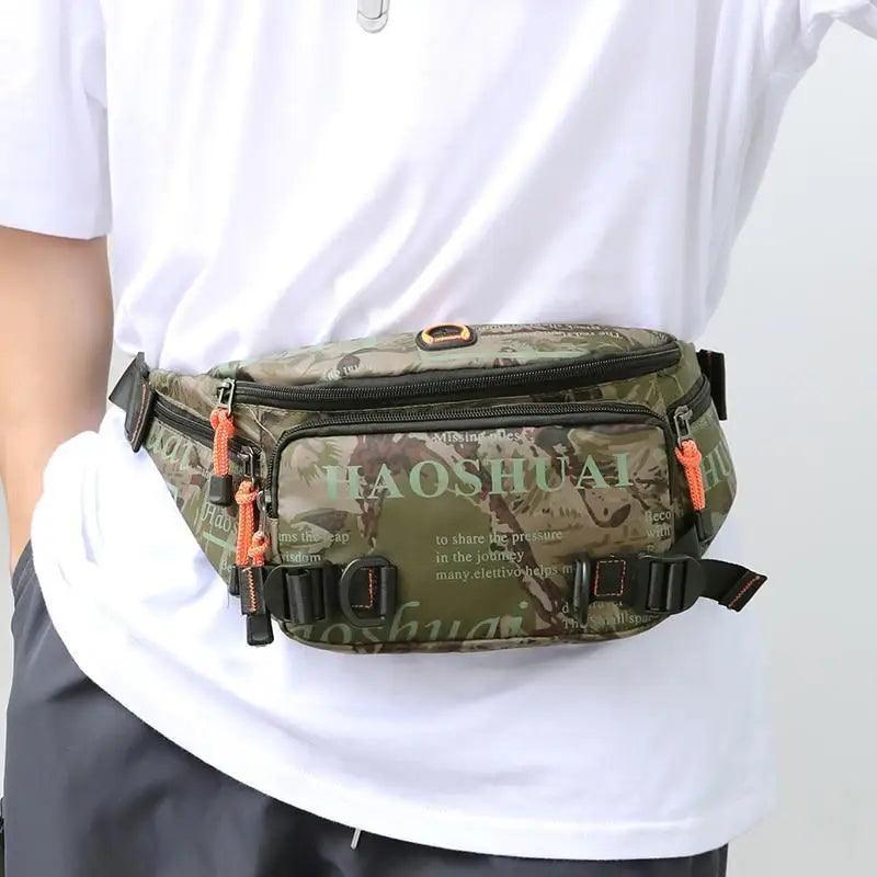 Unisex Stylish Multiple Pockets Fanny Pack Men Waist Packs Travel Adjustable Waist Band Outdoor Portable Modern Fanny Bag Stevvex