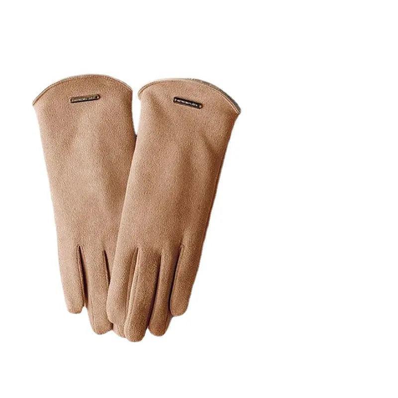 MAC058 Unisex Suede Touch Screen Gloves Faux Fur Lined Winter Warm - SJB-DIAMOND ELITES
