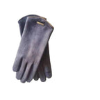 MAC058 Unisex Suede Touch Screen Gloves Faux Fur Lined Winter Warm - SJB-DIAMOND ELITES