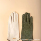 MAC058 Unisex Suede Touch Screen Gloves Faux Fur Lined Winter Warm - SJB-DIAMOND ELITES
