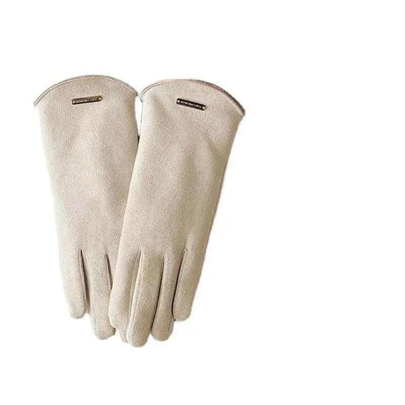 MAC058 Unisex Suede Touch Screen Gloves Faux Fur Lined Winter Warm - SJB-DIAMOND ELITES