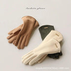 MAC058 Unisex Suede Touch Screen Gloves Faux Fur Lined Winter Warm - SJB-DIAMOND ELITES