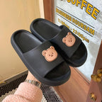 Unisex Summer Slippers Beach Slides Flip Flops Bear Thick Soled Boys Girls Bathroom Shoes Slides Sandals With Thick Sole Non-Slip Beach Pool Slides Open Toe Style Outdoor Slippers For Men And Women Stevvex