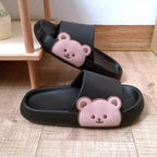 Unisex Summer Slippers Beach Slides Flip Flops Bear Thick Soled Boys Girls Bathroom Shoes Slides Sandals With Thick Sole Non-Slip Beach Pool Slides Open Toe Style Outdoor Slippers For Men And Women Stevvex