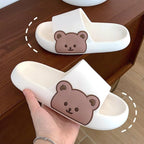 Unisex Summer Slippers Beach Slides Flip Flops Bear Thick Soled Boys Girls Bathroom Shoes Slides Sandals With Thick Sole Non-Slip Beach Pool Slides Open Toe Style Outdoor Slippers For Men And Women Stevvex