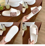Unisex Summer Slippers Beach Slides Flip Flops Bear Thick Soled Boys Girls Bathroom Shoes Slides Sandals With Thick Sole Non-Slip Beach Pool Slides Open Toe Style Outdoor Slippers For Men And Women Stevvex