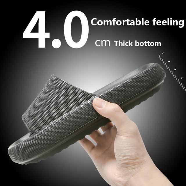 Unisex Thicker Comfortable Slippers For Men And Women Home Bathroom Bath Couple Thick Bottom Home Slippers Soft Sole Slide Sandals Leisure Shower Quick Drying Bathroom Non-Slip Massage Pool Gym House Slipper Stevvex