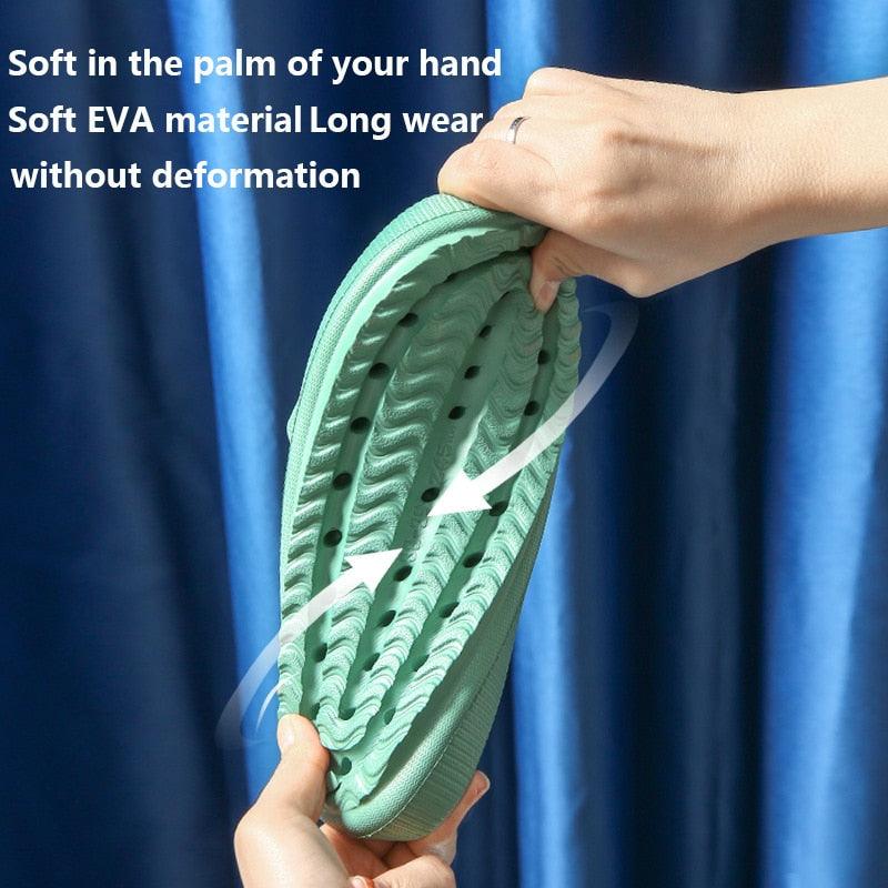 Unisex Thicker Comfortable Slippers For Men And Women Home Bathroom Bath Couple Thick Bottom Home Slippers Soft Sole Slide Sandals Leisure Shower Quick Drying Bathroom Non-Slip Massage Pool Gym House Slipper Stevvex