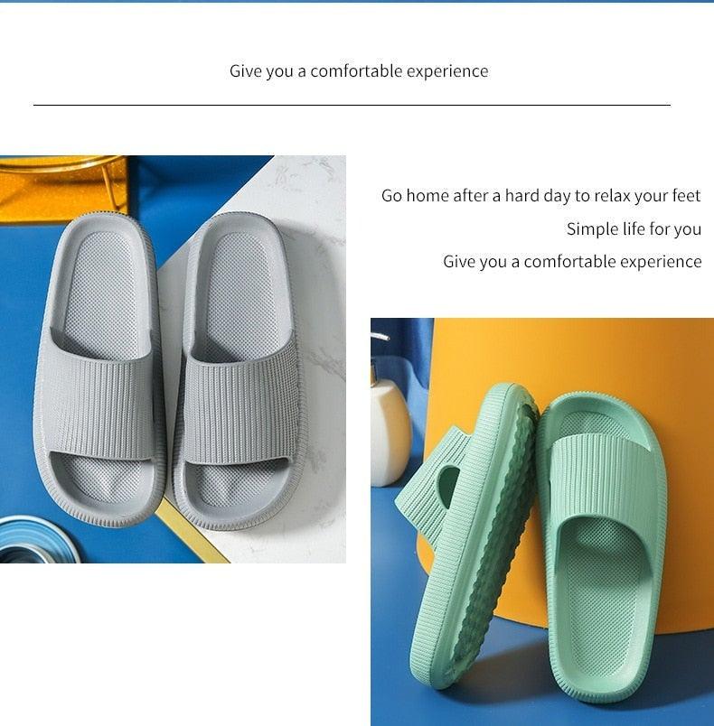 Unisex Thicker Comfortable Slippers For Men And Women Home Bathroom Bath Couple Thick Bottom Home Slippers Soft Sole Slide Sandals Leisure Shower Quick Drying Bathroom Non-Slip Massage Pool Gym House Slipper Stevvex