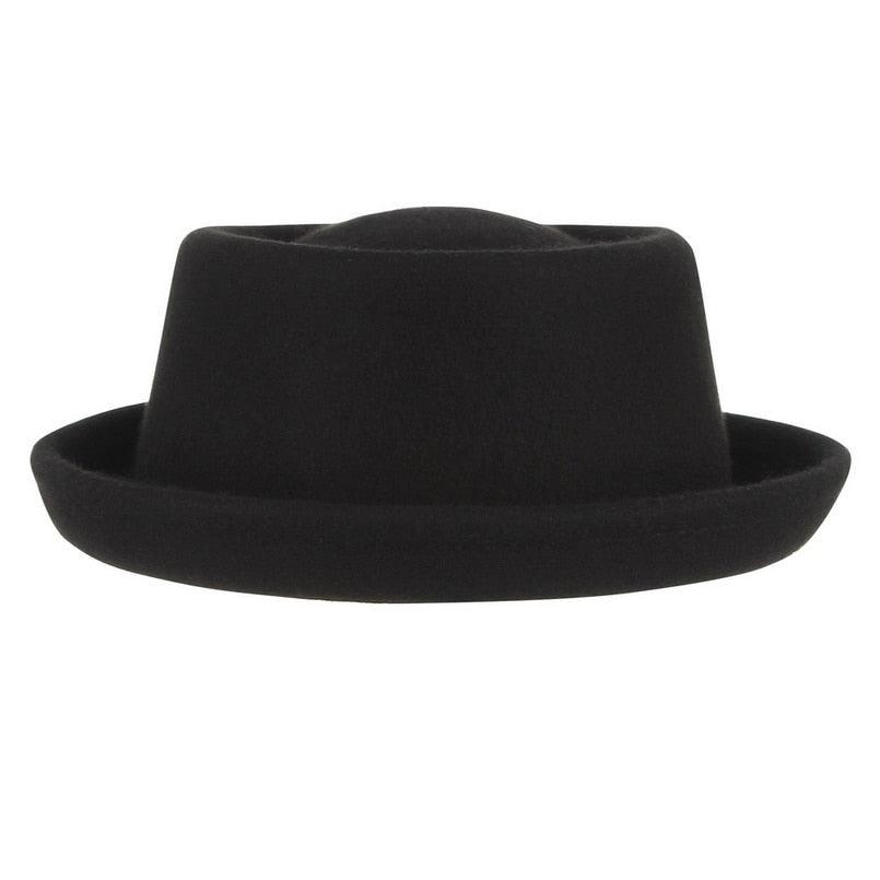 Unisex White Classic Wool Soft Hat Simple Black Fedora For Men Women Pork Pie Hat Comfortable Soft Porkpie Hats Flat Top Men's Fedora Autumn Winter Warm Hat Dress Hats Stevvex