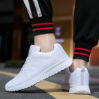 Unisex White Sneakers Mesh Sports Trainers Running Summer Mens Flat Casual Sport Shoes Casual Sports Tennis Road Sneakers Comfortable Modern Design Stevvex