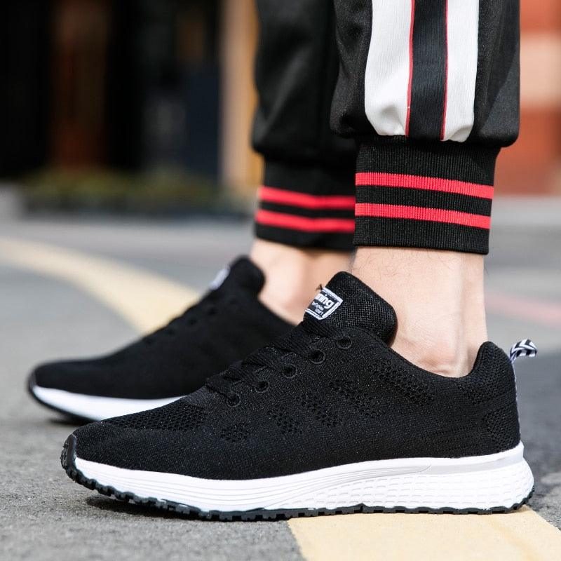 Unisex White Sneakers Mesh Sports Trainers Running Summer Mens Flat Casual Sport Shoes Casual Sports Tennis Road Sneakers Comfortable Modern Design Stevvex