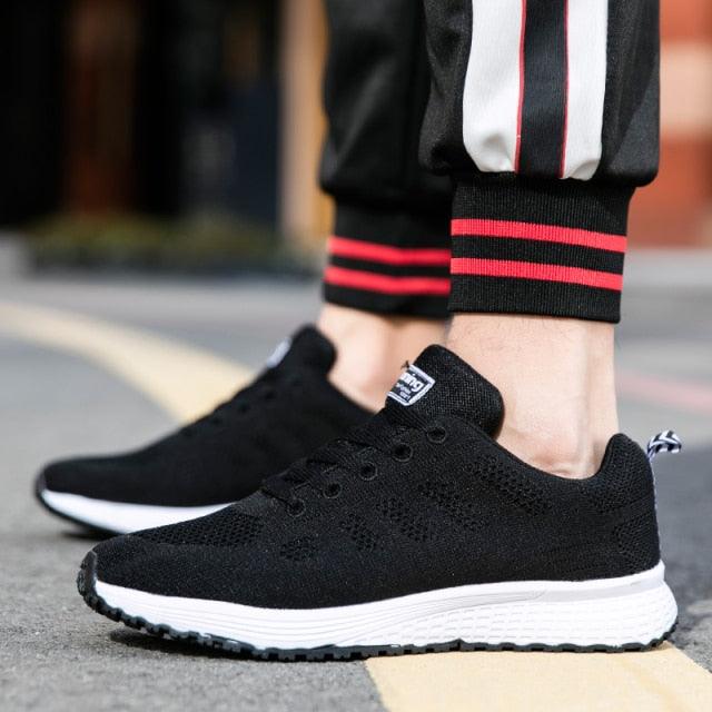 Unisex White Sneakers Mesh Sports Trainers Running Summer Mens Flat Casual Sport Shoes Casual Sports Tennis Road Sneakers Comfortable Modern Design Stevvex