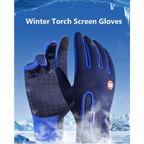 Unisex Winter Blue Touch Screen Gloves Windproof Men And Women Ski Touchscreen Texting Gloves Autumn Warm And Soft Anti Slip Gloves For Cold Weathers Stevvex