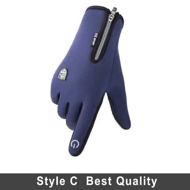 Unisex Winter Blue Touch Screen Gloves Windproof Men And Women Ski Touchscreen Texting Gloves Autumn Warm And Soft Anti Slip Gloves For Cold Weathers Stevvex