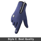 Unisex Winter Blue Touch Screen Gloves Windproof Men And Women Ski Touchscreen Texting Gloves Autumn Warm And Soft Anti Slip Gloves For Cold Weathers Stevvex