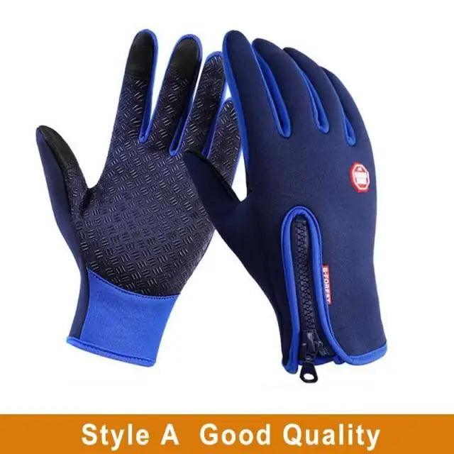 Unisex Winter Blue Touch Screen Gloves Windproof Men And Women Ski Touchscreen Texting Gloves Autumn Warm And Soft Anti Slip Gloves For Cold Weathers Stevvex