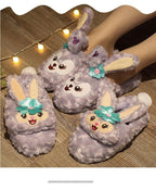 Unisex Winter Indoor Cotton Shoes Woman Warmth Home Slippers Women Men Snug Slipper Womens Slippers Memory Foam Fluffy Fur Soft Slippers Warm House Shoes Indoor Outdoor Winter Slippers Stevvex