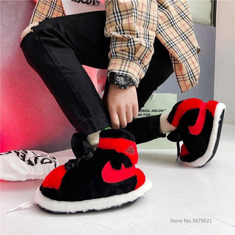 Unisex Winter Indoor Cotton Shoes Woman Warmth Home Slippers Women Men Snug Slipper Womens Slippers Memory Foam Fluffy Fur Soft Slippers Warm House Shoes Indoor Outdoor Winter Slippers Stevvex