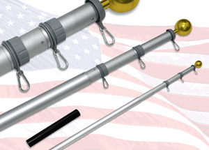 20ft Telescoping Flagpole With Sewn Nylon Valley Forge Flag. The Military Gift Store