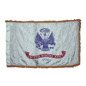 Indoor Army Flag - 3x5ft Nylon With Indoor Pole Hem And Fringe. The Military Gift Store