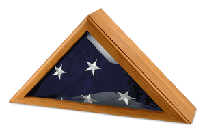 Cadet Iii Flag Display Case For 3ft X 5ft Flag - Oak. The Military Gift Store