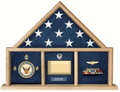 Oak 3 X 5 flag memorial case. The Military Gift Store