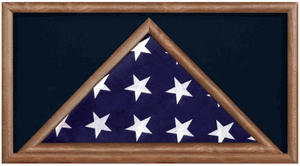Memorial Flag Display Case Walnut 5 X 9.5 Flag - Rectangle. The Military Gift Store