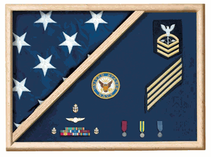Walnut 5 X 9.5 Flag Memorial Case - Folded Corner. The Military Gift Store