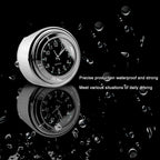 Universal 7/8" Waterproof Chrome Motorcycle Bike Handlebar Mount Quartz Clock Motorcycle Handlebar Clock, Motorcycle Modification Handlebar Mount Waterproof Quartz Clock Watch Accessories Watch Aluminum Luminous Clock Moto Black Stevvex