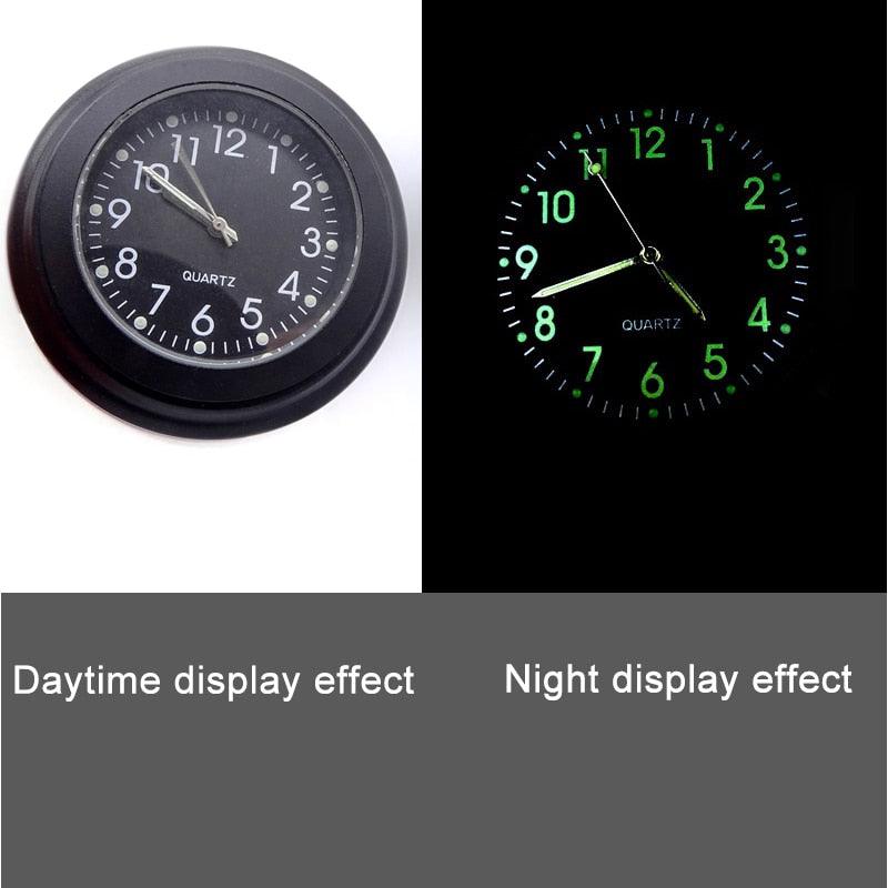 Universal 7/8" Waterproof Chrome Motorcycle Bike Handlebar Mount Quartz Clock Motorcycle Handlebar Clock, Motorcycle Modification Handlebar Mount Waterproof Quartz Clock Watch Accessories Watch Aluminum Luminous Clock Moto Black Stevvex