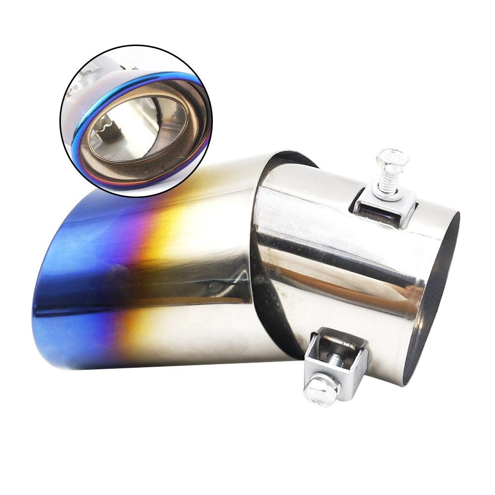 Universal Car Muffler Tip Round Stainless Steel Pipe Chrome Tail Muffler Tip Pipe Silver Exhaust Tail Pipe Diameter Stainless Steel Chrome Effect Car Muffler Tips Car Accessories Muffler Universal Stainless Steel For Cars Stevvex