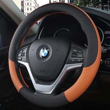 Universal Car Steering Wheel Cover Leather Car steering sleeve Car Accessories Auto Steering-Wheel covers Auto Upholstery Steering Wheel Cover Non-Slip Car Wheel Cover Protector Breathable Microfiber Universal Wheel Cover Wear-resistant Anti-slip Cover Stevvex