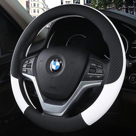 Universal Car Steering Wheel Cover Leather Car steering sleeve Car Accessories Auto Steering-Wheel covers Auto Upholstery Steering Wheel Cover Non-Slip Car Wheel Cover Protector Breathable Microfiber Universal Wheel Cover Wear-resistant Anti-slip Cover Stevvex