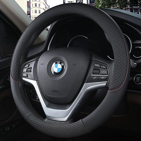 Universal Car Steering Wheel Cover Leather Car steering sleeve Car Accessories Auto Steering-Wheel covers Auto Upholstery Steering Wheel Cover Non-Slip Car Wheel Cover Protector Breathable Microfiber Universal Wheel Cover Wear-resistant Anti-slip Cover Stevvex