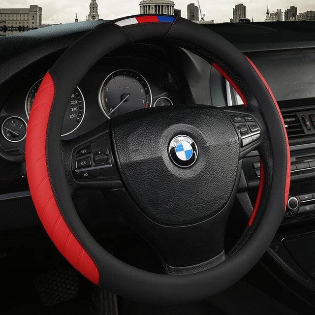 Universal Car Steering Wheel Cover Leather Car steering sleeve Car Accessories Auto Steering-Wheel covers Auto Upholstery Steering Wheel Cover Non-Slip Car Wheel Cover Protector Breathable Microfiber Universal Wheel Cover Wear-resistant Anti-slip Cover Stevvex