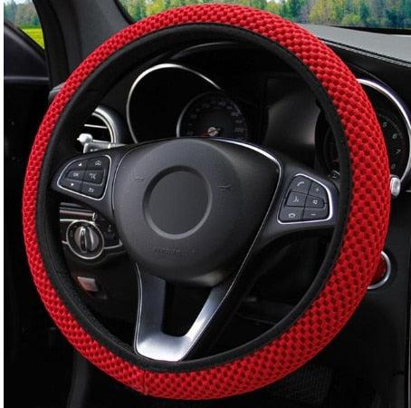 Universal Car Steering Wheel Cover Leather Car steering sleeve Car Accessories Auto Steering-Wheel covers Auto Upholstery Steering Wheel Cover Non-Slip Car Wheel Cover Protector Breathable Microfiber Universal Wheel Cover Wear-resistant Anti-slip Cover Stevvex